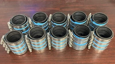 (10 PCS) 1-1/2" Stainless Steel Heavy Weight No-Hub Couplings, MADE IN USA - Image 1 of 4