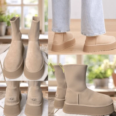 NUEVAS UGG Botas Clásicas de Gamuza de Oveja con Plataforma de Arena de Cazota para Mujer 1144031 Talla 9 - Imagen 1 de 4