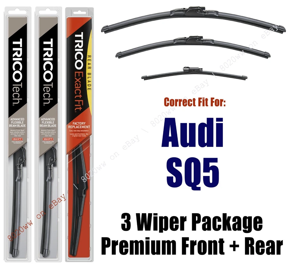 Paquete de 3 escobillas limpiaparabrisas delanteras y traseras premium para Audi SQ5 19240/200/12-I Foto 1 de 1