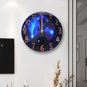 Reloj de Pared Moderno Mármol 12" Arte Diseño Minimalista Silencioso No Ticking Relojes Azul - Imagen 1 de 12