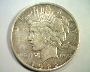 1922-D PEACE DOLLAR FARBE / TONUNG EXTRA FEIN VZ EXTREM SCHÖN VZ SCHÖNES ORIGINAL - Bild 1 von 2