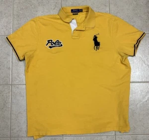 Ralph Lauren Polo Big Pony Script Gelb Custom Slim Fit XXL XL - Bild 1 von 7