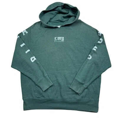 Billabong Hoodie Womens L Green Surf Grunge Y2K Sleeve Spell Out Center Logo - Image 1 of 4