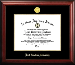 NC995GED East Carolina University Embossed Diploma Frame, 11" X 14", Gold - Picture 1 of 5
