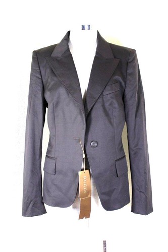 Blazer giacca nuova con etichette Gucci marrone sofisticata tuta aziendale ufficiale 7 8 9 44