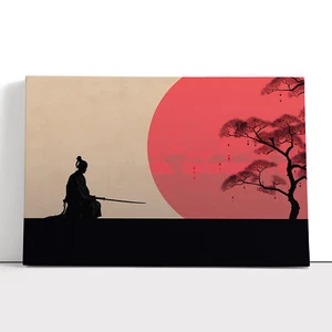 Samurai Minimalism No.2 Canvas Print Wall Art Framed Poster Picture Home Decor - Picture 1 of 4
