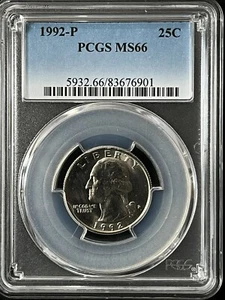 1992-P 25C Washington Quarter Dollar PCGS MS66 83676901 - Picture 1 of 2