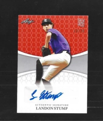 Landon Stump 2022 Leaf Perfect Game National Showcase Auto #d 10/30 - Image 1 of 2