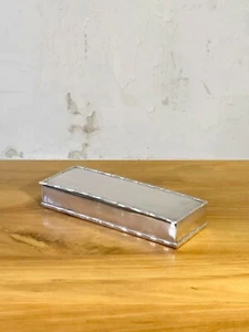 1970 BOITE BAMBOU ARGENT SHABBY-CHIC Adnet Maison Bagues Ramsey Jansen - Imagen 1 de 7