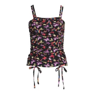 JUNIORS' Double Ruched Tank Top -Colorful BUTTERFLYS  XS  (1) , L (11-13) - Picture 1 of 8