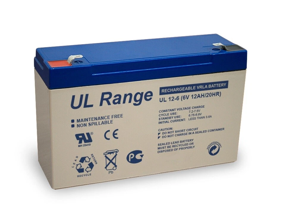 Batteria di ricambio 6V 12Ah 4,8mm 10AH ad esempio per PEG Perego bambini veicoli Feber Smoby