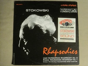 STOKOWSKI RHAPSODIES: LISZT HUNGARIAN NO. 2 ENESCO NO. 1 LP '61 RCA LSC-2471 VG+ - Picture 1 of 5