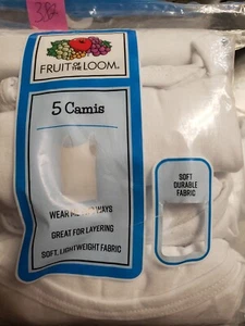Fruit of the Loom Big Girls' Cami (Pack of 5) WHITE jersey Camisole, Medium - Picture 1 of 4