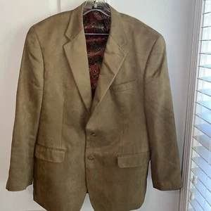 Chaps Ralph Lauren Herren Blazer beige kariert Seide Wolle gefütterte Jacke Sportmantel 44R - Bild 1 von 12