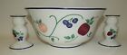 Princess House Orchard Medley Centerpiece Fruit Bowl W Matching Candle Holders