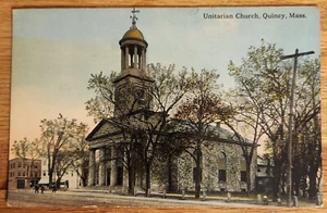 Unitarian Church Quincy MA Massachusetts Postkarte PC 1915 Woolworth - Bild 1 von 1