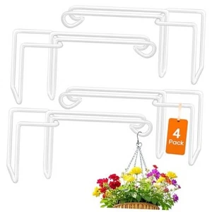4 Pack Heavy-Duty Vinyl Fence Hooks with Powder-Coated - Outdoor Plant Hangers - Picture 1 of 8