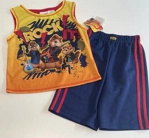 Alvin and The Chipmunks Two Piece Summer Pajama Set Size Boys 6-7 2013 New - Picture 1 of 6
