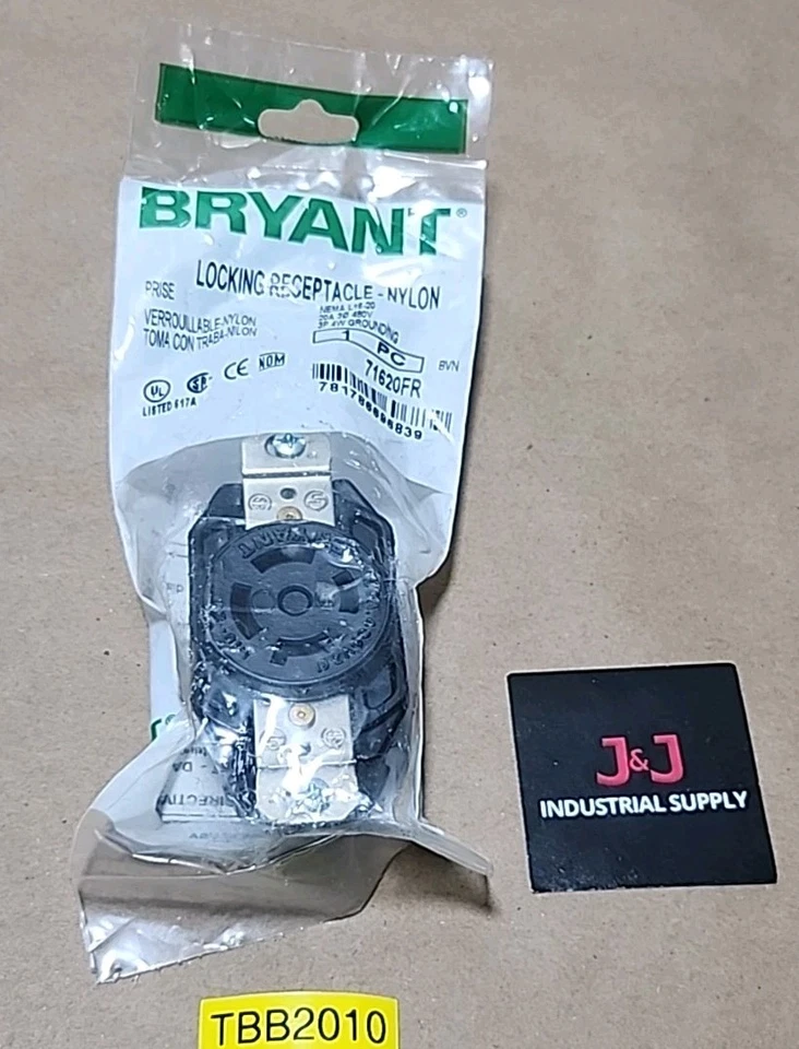 *SEALED SURPLUS* Hubbell Bryant 71620FR Nylon Locking Receptacle + Warranty! - Image 1 of 4
