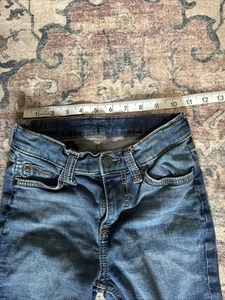 Girls Youth Wrangler Jeans Size 12 Slim Straight Dark Wash Adjustable Waist - Picture 1 of 8