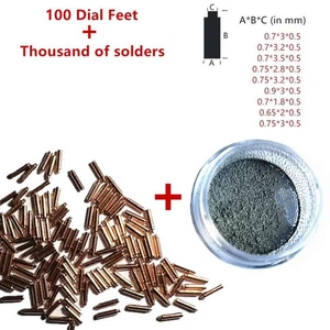 100Pcs Copper Watch Dial Feet Stickers Assortment +Granular Solder Repair Tools - Imagen 1 de 25