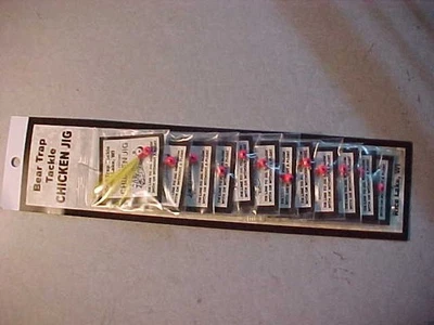 NUEVO 12 PLANTILLAS DE POLLO PINKIE 1/32 OZ PLANTILLA DE PELO DE MIERDA PESCA EN HIELO ROSA AMARILLO Foto 1 de 4