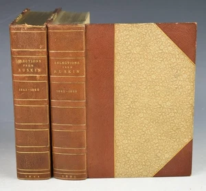 Selections From The Writings of John Ruskin In 2 Vols George Allen 1894 LEATHER - Picture 1 of 23