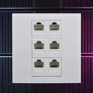 Ethernet Wall Plate Outlet Accs Durable Installation Facile pour la - Photo 1/7