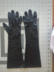 Vintage Opera Long Mid-Arm Black Luxury Evening Gloves - Picture 1 of 4
