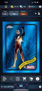 DIGITAL Topps Marvel Collect Chrome 2025 The Maker LE Base Blue 299cc - Picture 1 of 2