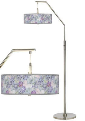Spring Flowers Giclee Shade Arc Floor Lamp - Image 1 of 4