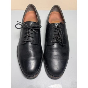 Polo Ralph Lauren Leather Dress Shoes Black Lace Up Tread Lug Sole Oxfords 9.5D - Picture 1 of 8