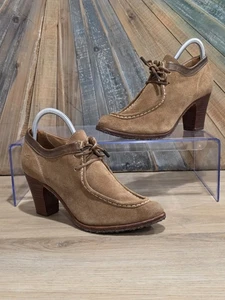 Corbatas Oxford Parker de gamuza tostada FRYE tacón bajo botines para mujer talla 8B - Imagen 1 de 11