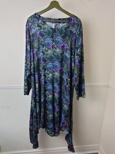 Sixteen 47 1647 dress Draped Purple Snakeskin Print Size 4 UK 28-30-32 - Picture 1 of 13