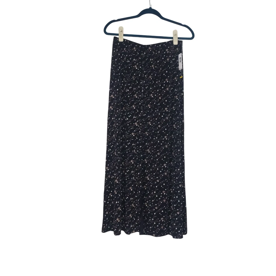 全新带标签 Y2K Briggs 纽约黑色花卉长裙 M 码 Cottagecore Boho Grunge — 第 1/4 张图片