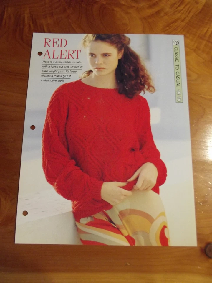 KNITTING PATTERN RED ALERT CLASSIC TO CASUAL CREATIVE NEEDLES *GREAT* - Image 1 of 1