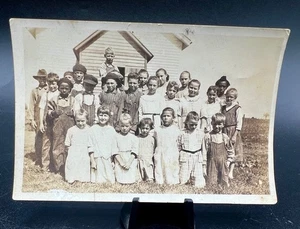 Photo Antique Early 1900s Elementary School Class Picture Children Integrated - Picture 1 of 7