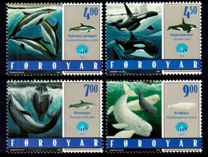 Faroe Islands 1998 Toothed Whales - Year of the Ocean Mint MNH Set SC 339-342 - Picture 1 of 1