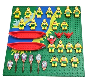 LEGO Islanders Parts Lot Minifigures Baseplate & Canoes Vintage Pirate Theme - Picture 1 of 12