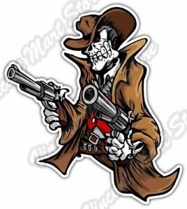 Outlaw Gun Pistol Texas Back Off Car Bumper Vinyl Sticker Decal 4X5"