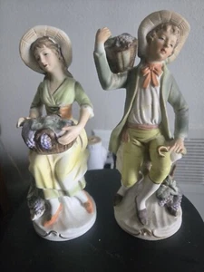 Par de estatuillas vintage de Japón para hombre y mujer joven - Imagen 1 de 7