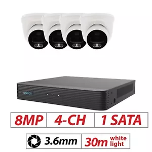 Sistema de CCTV de 8 MP 4 CANALES 4K NVR IP POE 8 MP exterior vista remota color por la noche audio - Imagen 1 de 13