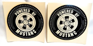 PAIR Vintage Original 70's Water Slide Decal Sticker Powered By Mustang 4" X2 - Picture 1 of 4