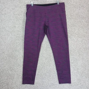 Tuff Athletics Leggings Womens XL Purple Gray Cropped Elastic Waist Knit Ankle - Picture 1 of 11