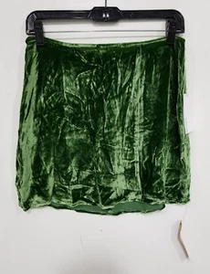 Reformation Cleo Velvet Miniskirt Sz 8 Palm Green - Picture 1 of 8