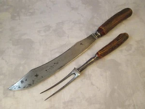 Juego de tallas de 2 piezas Meriden Cutlery Company con asas de cuerno de ciervo - Imagen 1 de 10