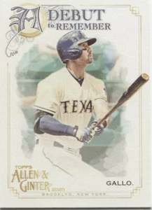 JOEY GALLO 2020 Topps Allen & Ginter DEBUT to REMEMBER - TEXAS RANGERS - #DTR-8 - Picture 1 of 1