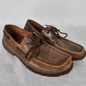 Twisted X Damen 9,5 Freizeit Bootsschuh Fahren Mokka Schnürung braun Leder WDM0030 - Bild 1 von 10