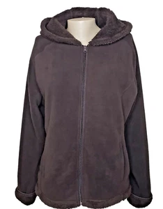 Faded Glory Plüsch Hoodie gefüttert Reißverschluss Jacke braun Damen 1X 16W - Bild 1 von 11
