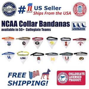 Pets First NCAA Dog Collar Bandana Heavy Duty Durable & Adjustable Dog Bandana - Picture 1 of 53